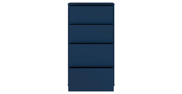 KOMMODE , 55/99/35 cm, 4 Schublade(n)  - Silberfarben/Dunkelblau, Trend, Holzwerkstoff/Kunststoff (55/99/35cm) - Carryhome