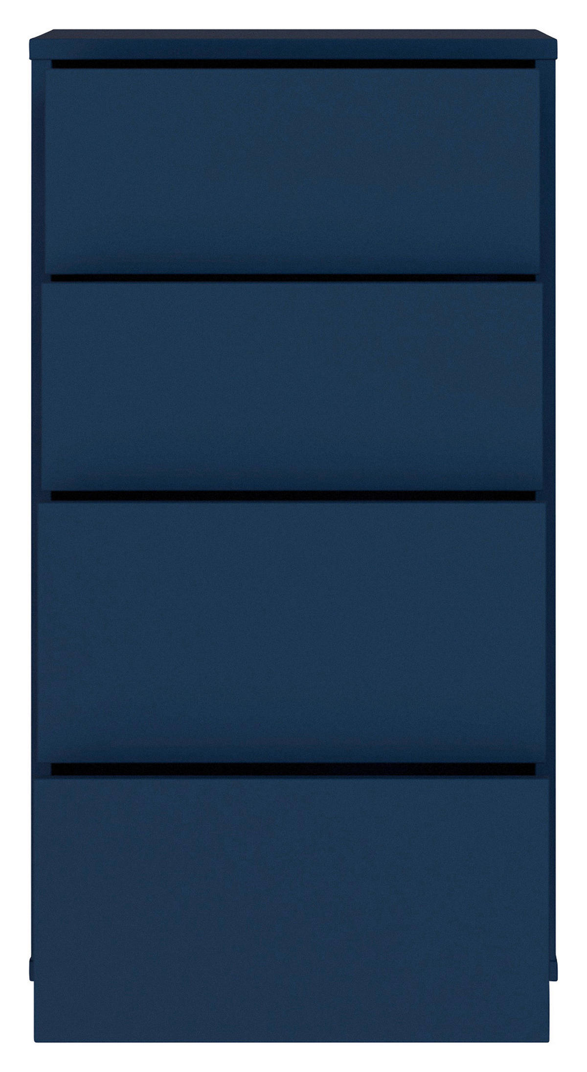 KOMMODE , 55/99/35 cm, 4 Schublade(n)  - Silberfarben/Dunkelblau, Trend, Holzwerkstoff/Kunststoff (55/99/35cm) - Carryhome