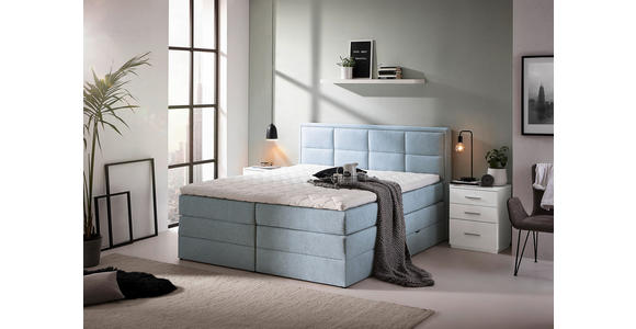 BOXSPRINGBETT 180/200 cm in Türkis - Türkis/Schwarz, KONVENTIONELL, Kunststoff/Textil (180/200cm) - Carryhome