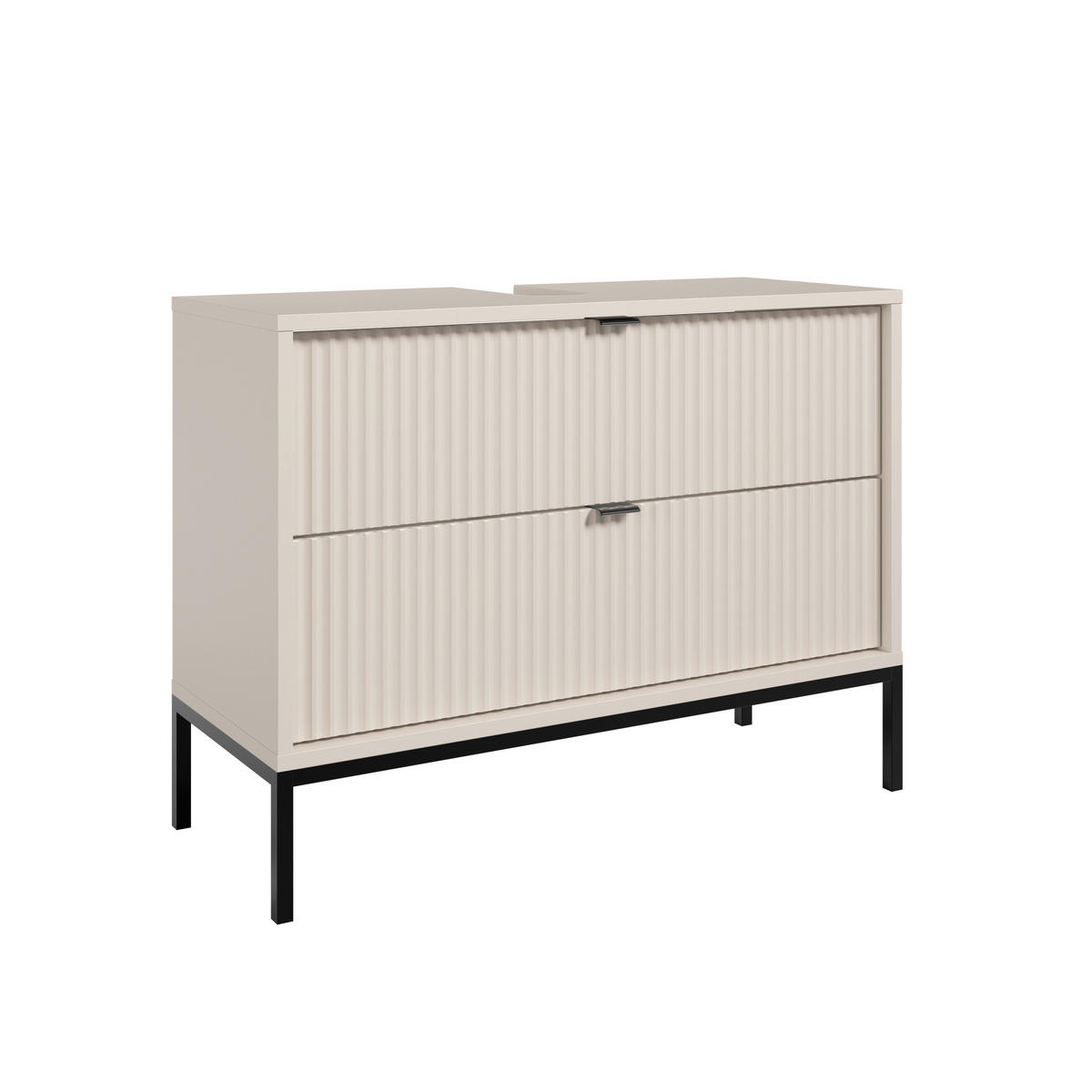 WASCHBECKENUNTERSCHRANK  - Kaschmir/Schwarz, MODERN, Holzwerkstoff/Metall (80cm) - MID.YOU