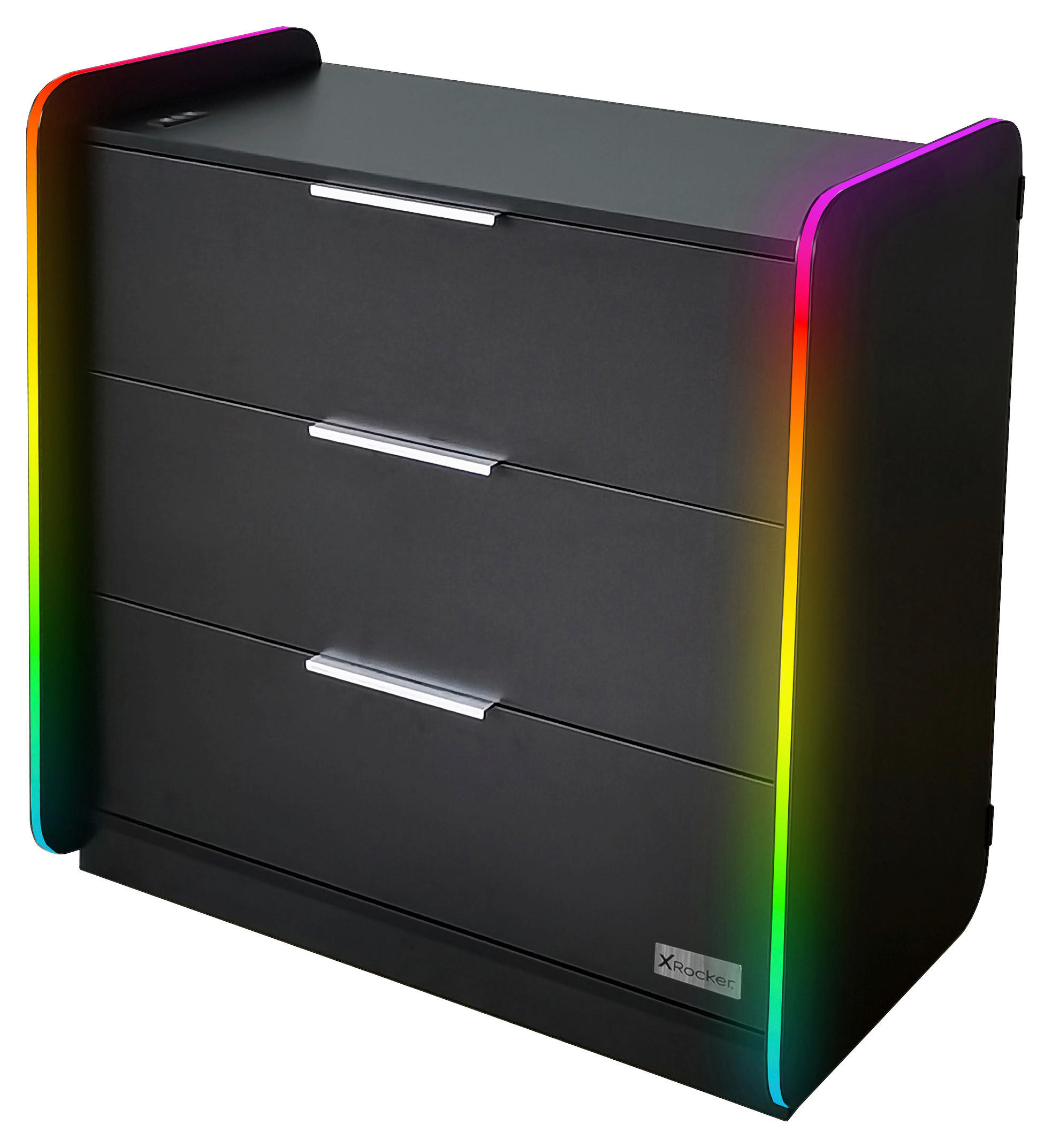 KOMMODE X Rocker Electra in 85/80,5/43 cm - Grau Hochglanz/Schwarz, MODERN, Holzwerkstoff/Metall (85/80,5/43cm) - X Rocker