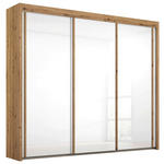 SCHWEBETÜRENSCHRANK 225/235/65 cm 3-türig Eiche Artisan, Weiß  - Eiche Artisan/Weiß, Basics, Glas/Holzwerkstoff (225/235/65cm) - Cantus