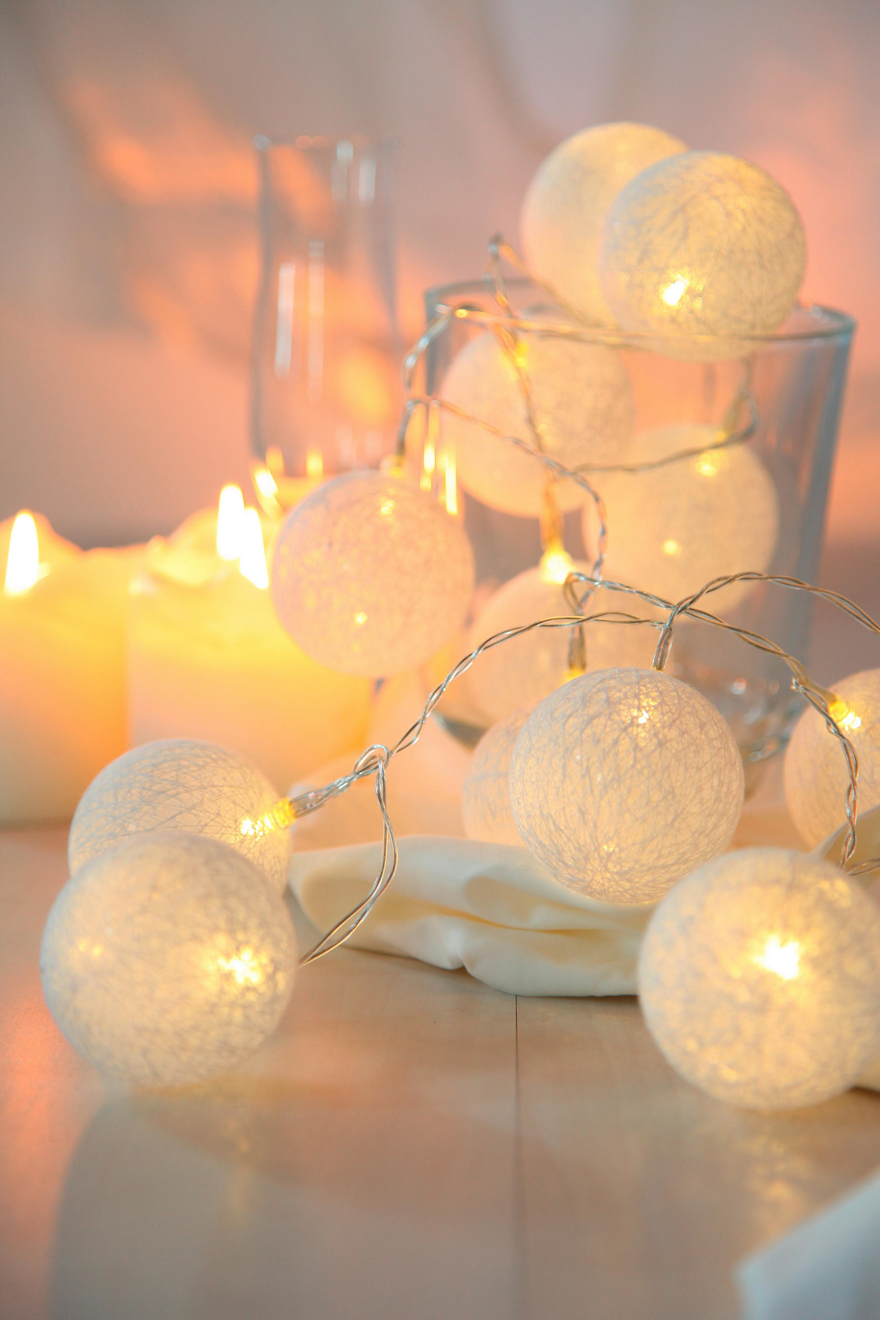 LICHTERKETTE - Weiss/Silberfarben, Basics, Kunststoff/Metall (6/285cm) - Globo
