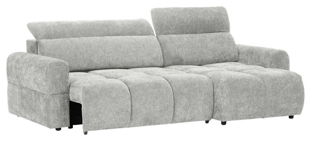 ECKSOFA Mintgrün Chenille Bettkasten, Rücken echt, Kopfteilverstellung, Sitztiefenverstellung  - Schwarz/Mintgrün, MODERN, Kunststoff/Textil (268/165cm) - Carryhome