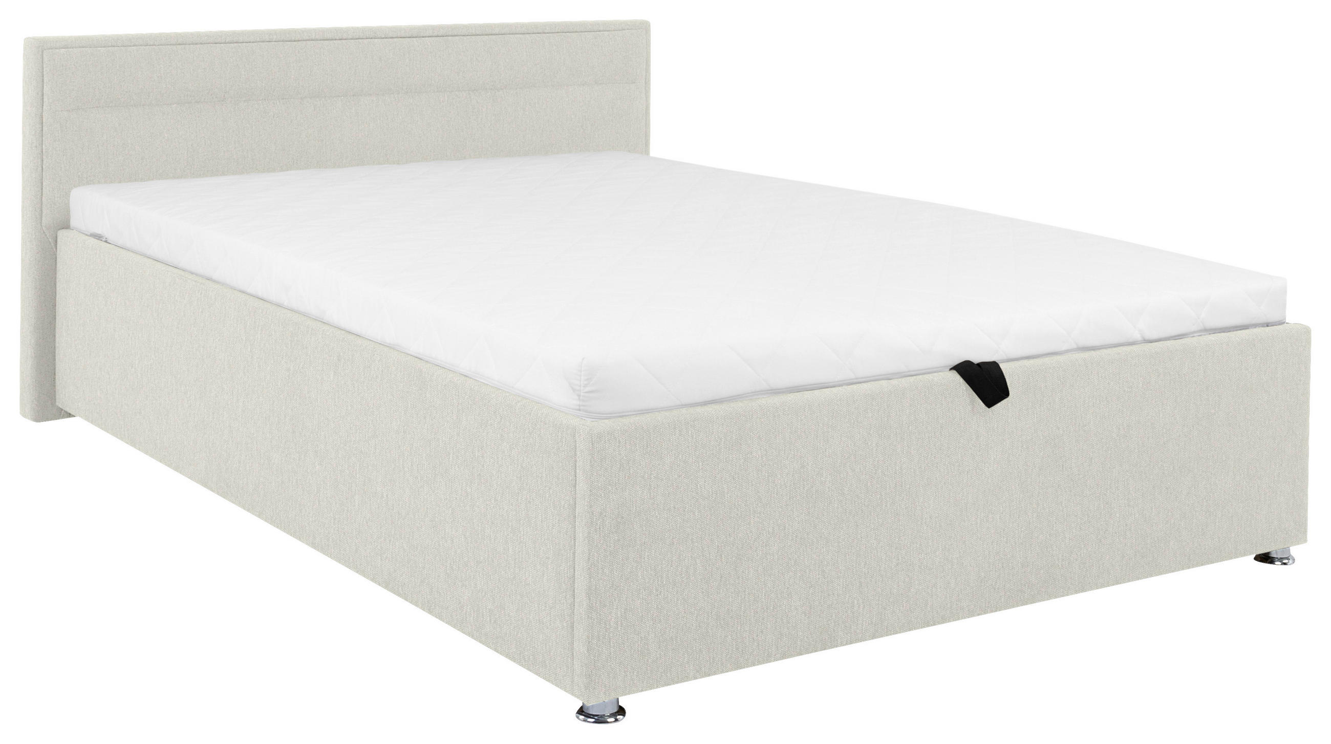 POLSTERBETT Matratze, Lattenrost, Bettkasten Creme 140/200 cm  - Creme, MODERN, Holz/Kunststoff (140/200cm) - MID.YOU