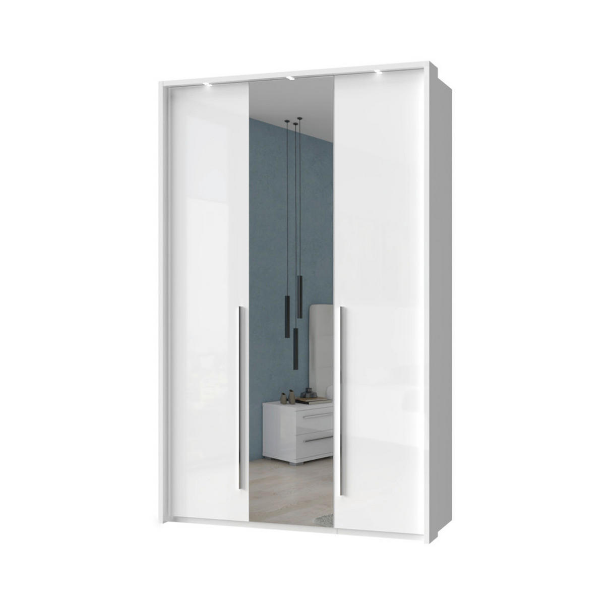 ORMAR SA KLASIČNIM VRATIMA bela, bela visoki sjaj  142/226/60 cm  - bela visoki sjaj/bela, Dizajnerski, metal/pločasti materijal (142/226/60cm)