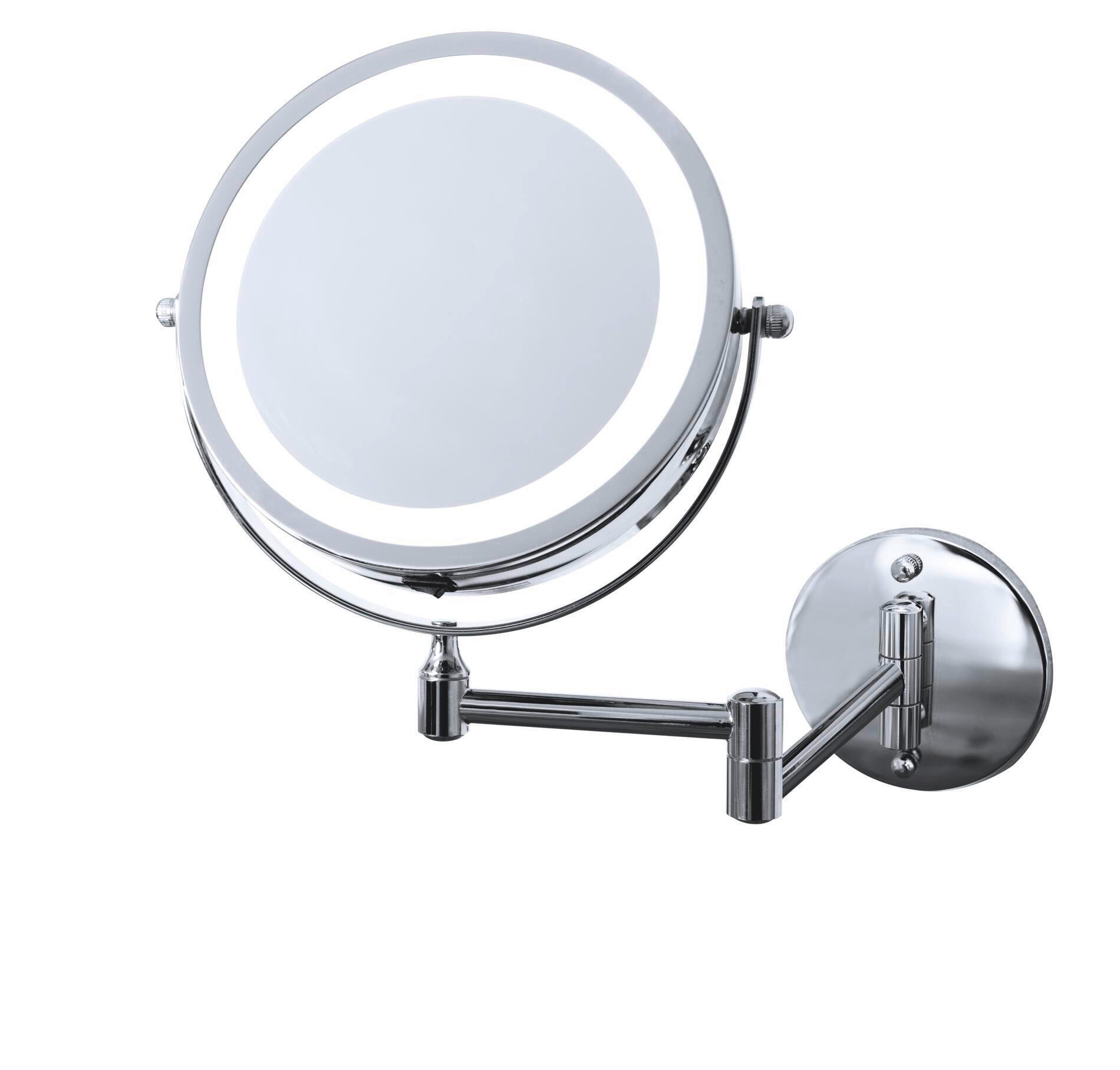 SCHMINKSPIEGEL   13 cm   - Chromfarben, Basics, Glas/Metall (13cm) - Sadena
