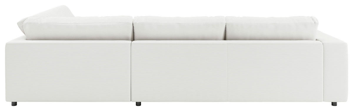 ECKSOFA in Cord Weiss  - Weiss/Schwarz, Design, Kunststoff/Textil (325/224cm) - Pure Home Lifestyle