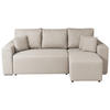 ECKSOFA in Struktur Beige  240/153 cm  - Chromfarben/Beige, Basics, Kunststoff/Textil (240/153cm) - P & B