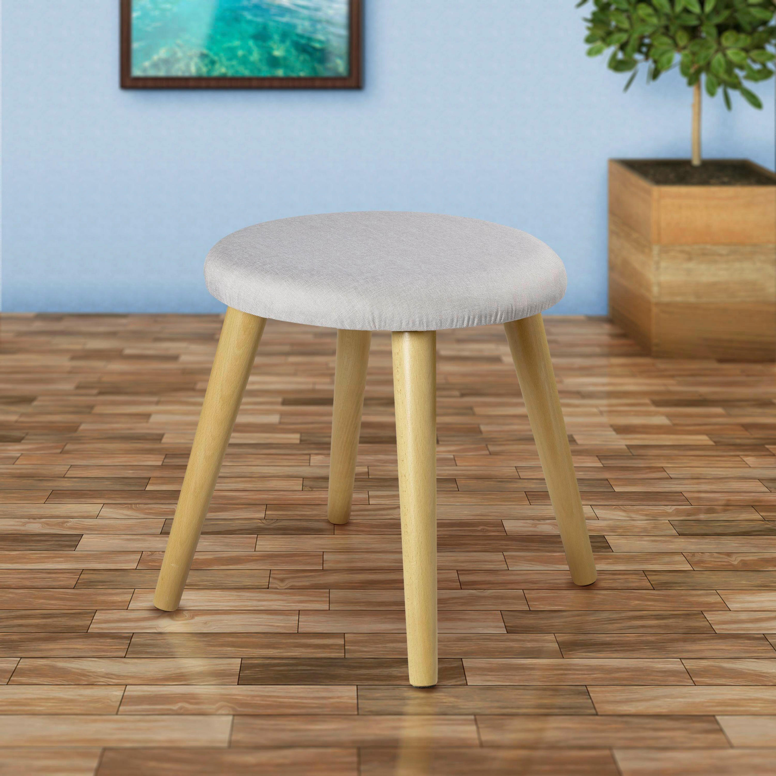 HOCKER Struktur Grau  - Grau, Design, Holz/Textil (40/42/40cm) - Echtwerk