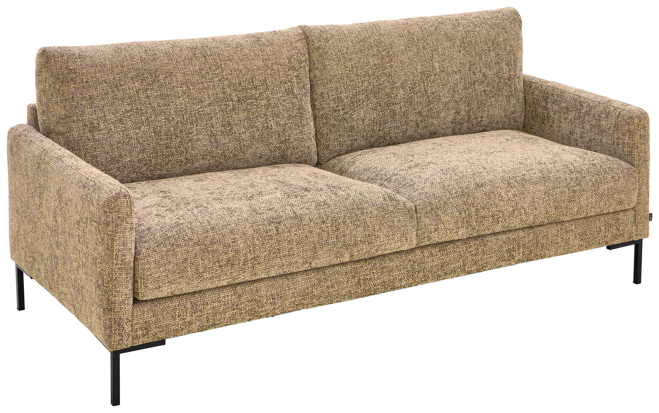 3-SITZER-SOFA in Webstoff Taupe  - Taupe/Schwarz, KONVENTIONELL, Textil/Metall (196/78/90cm) - Hom`in