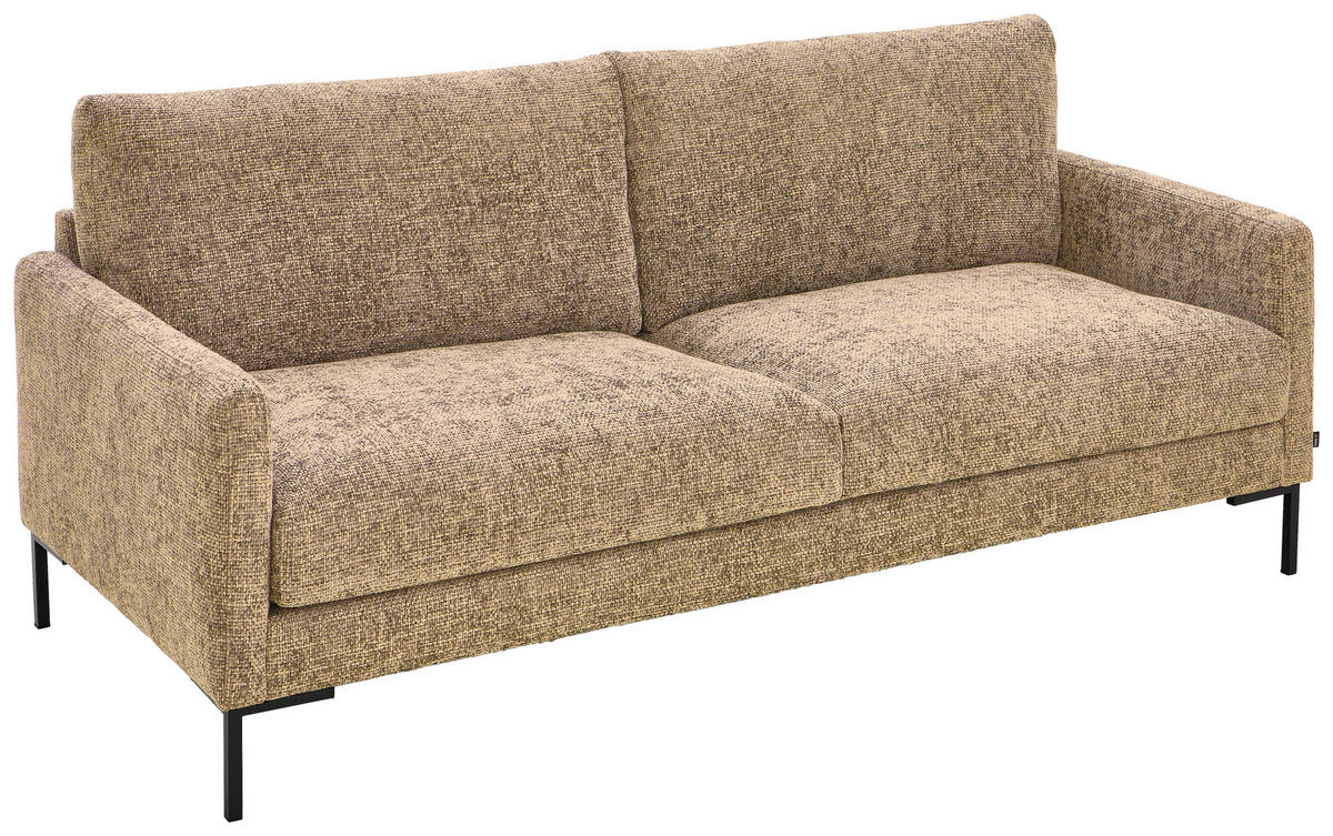 3-SITZER-SOFA in Webstoff Taupe  - Taupe/Schwarz, Konventionell, Textil/Metall (196/78/90cm) - MID.YOU