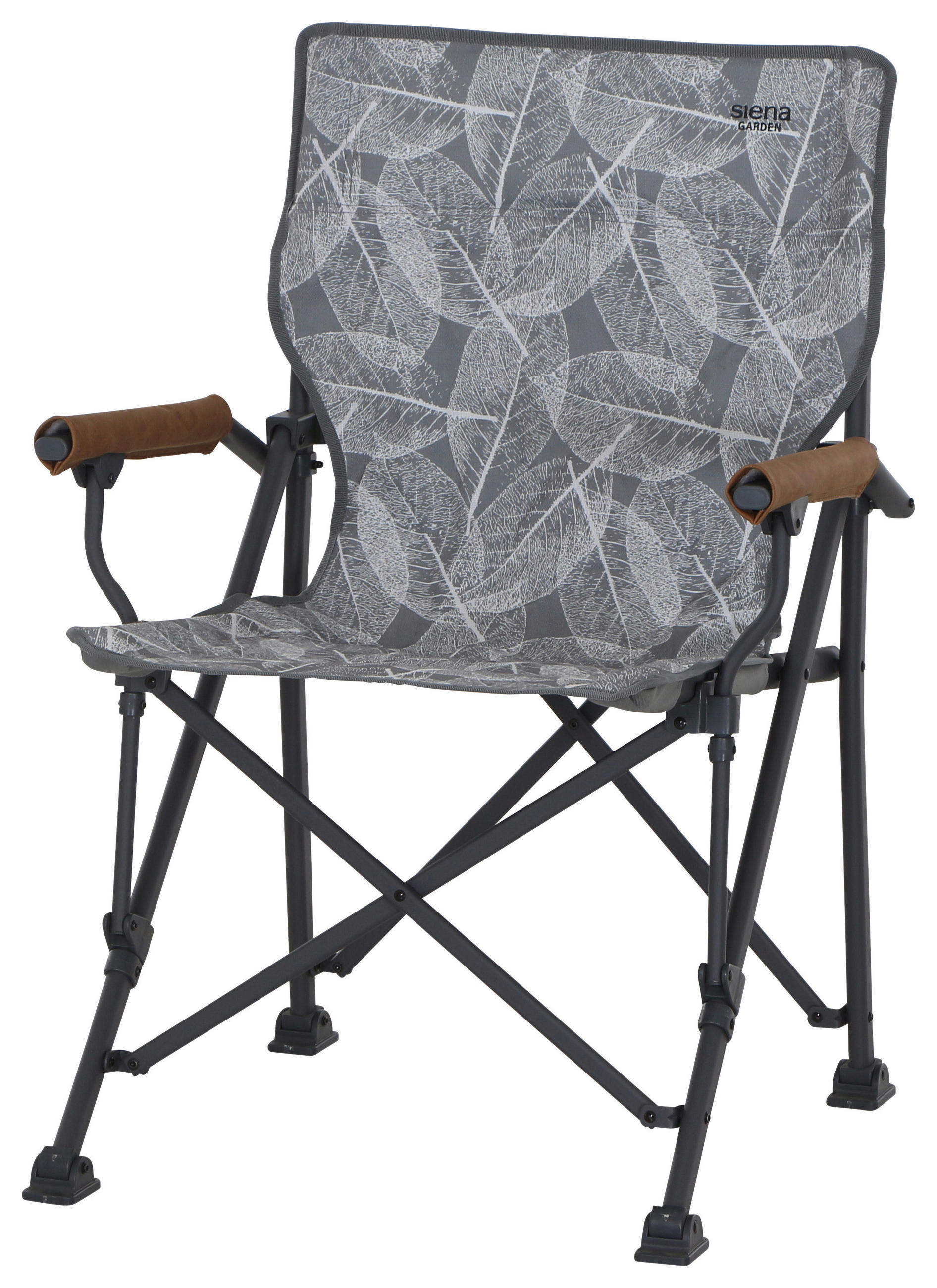 CAMPINGSESSEL - Anthrazit/Braun, KONVENTIONELL, Textil/Metall (73/55/99cm) - Siena Garden