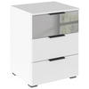 NACHTKÄSTCHEN 47/62/42 cm  in Weiß  - Alufarben/Weiß, MODERN, Glas/Holzwerkstoff (47/62/42cm) - Rauch Möbel