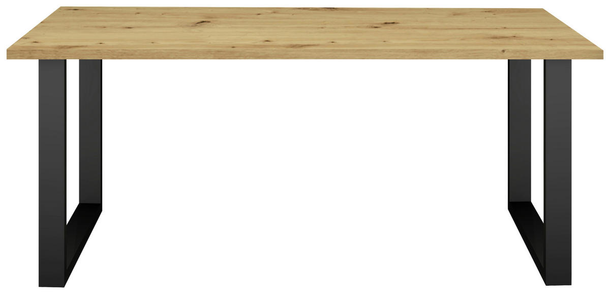ESSTISCH in Metall, Holzwerkstoff 180/90/78 cm   - Eichefarben/Schwarz, MODERN, Holzwerkstoff/Metall (180/90/78cm) - Livetastic