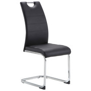 SCHWINGSTUHL Lederlook Chromfarben, Schwarz - Chromfarben/Schwarz, Design, Textil/Metall (42/99/56cm) - Carryhome