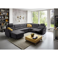 WOHNLANDSCHAFT Grau Mikrofaser  - Beige/Alufarben, Design, Textil/Metall (173/330/262cm) - Beldomo System