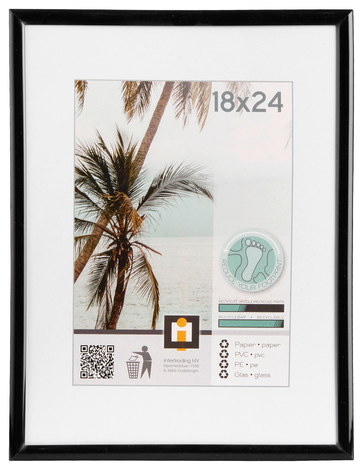 BILDERRAHMEN Schwarz  - Schwarz, Basics, Glas/Kunststoff (18/24cm)