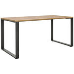 SCHREIBTISCH 160/80/75 cm  in Schwarz, Eichefarben  - Eichefarben/Schwarz, MODERN, Holzwerkstoff/Metall (160/80/75cm) - Novel