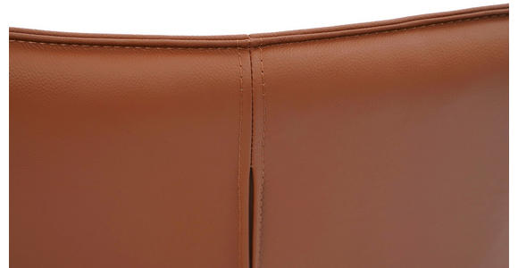 ARMLEHNSTUHL in Eisen Echtleder pigmentiert - Cognac/Schwarz, Design, Leder/Metall (64/87/60cm) - Novel