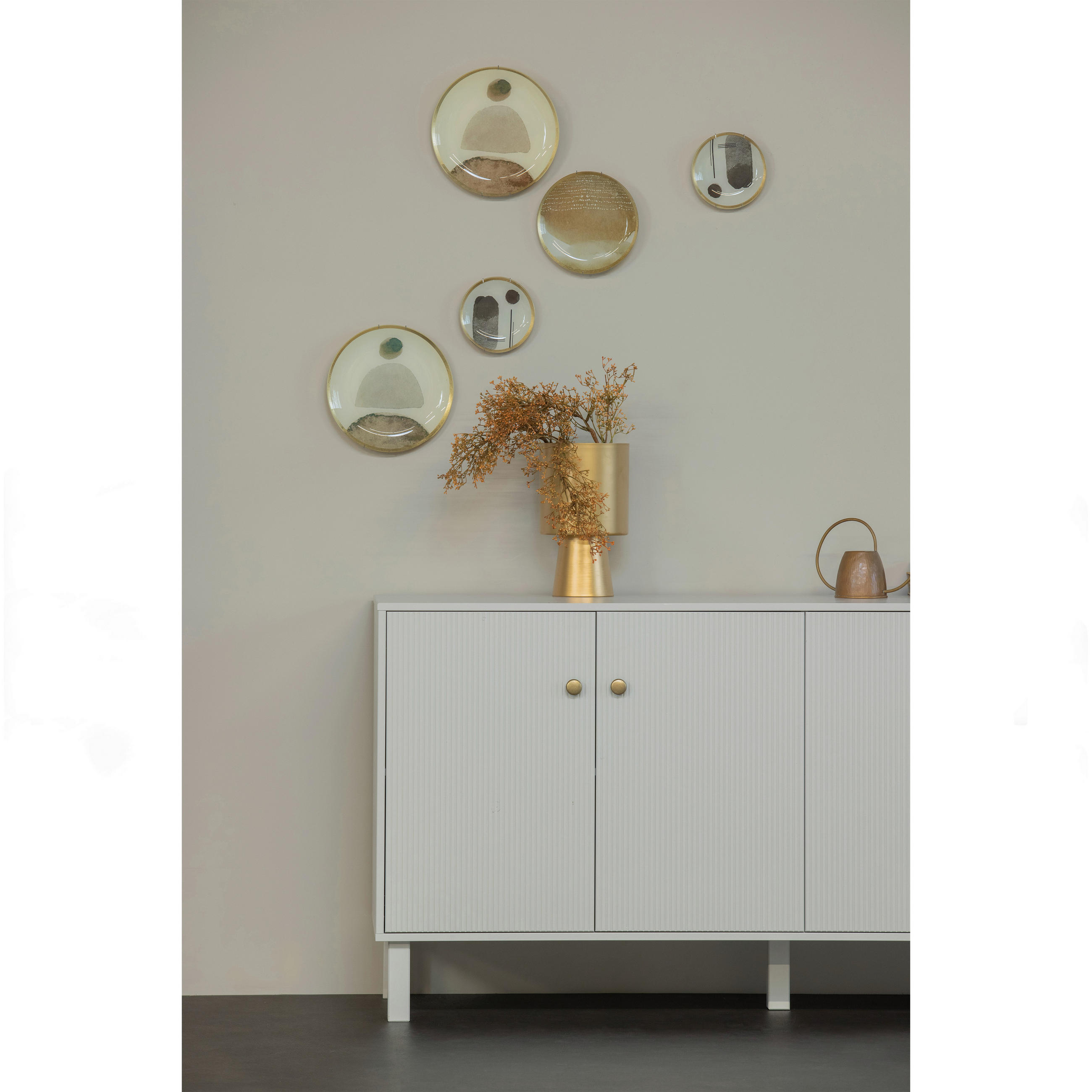 KOMMODE Madu  in 160/78/46 cm  - Goldfarben/Hellgrau, Design, Holz/Metall (160/78/46cm) - Livetastic