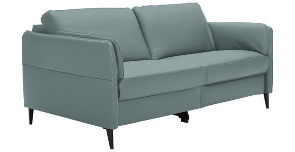 3-SITZER-SOFA in Leder Blau  - Blau/Schwarz, Design, Leder/Metall (190/84/99cm) - Dieter Knoll