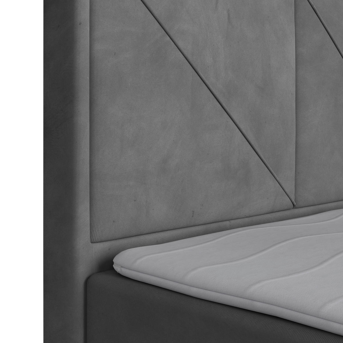 BOXSPRINGBETT 180/200 cm  in Hellgrau  - Hellgrau/Schwarz, MODERN, Holzwerkstoff/Kunststoff (180/200cm) - MID.YOU