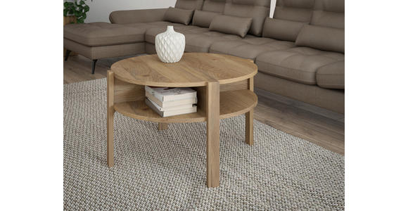 COUCHTISCH in Holzwerkstoff 74,4/74,4/45,5 cm  - Eichefarben, Design, Holzwerkstoff (74,4/74,4/45,5cm) - Carryhome