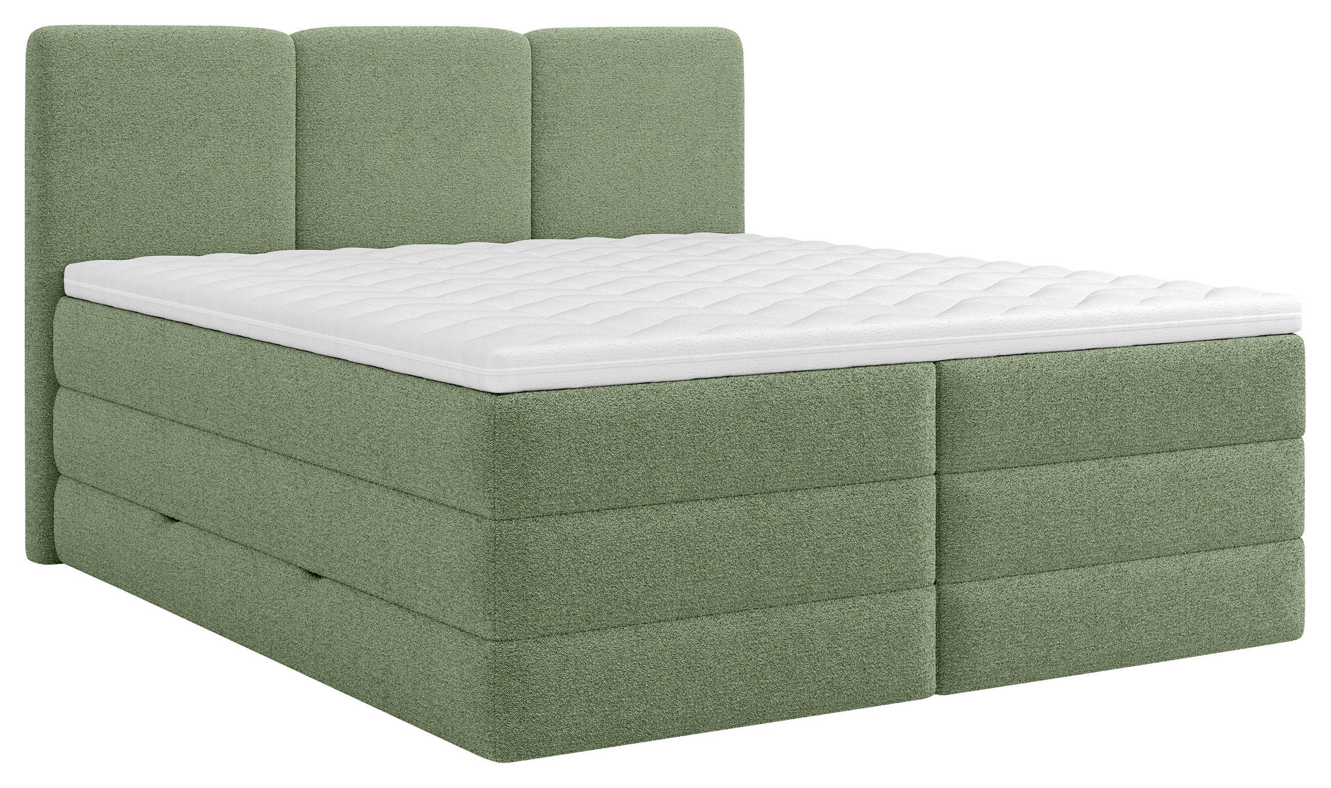 KONTINENTALSÄNG 180/200 cm  i grön  - grön/svart, Modern, trämaterial/trä (180/200cm) - MID.YOU