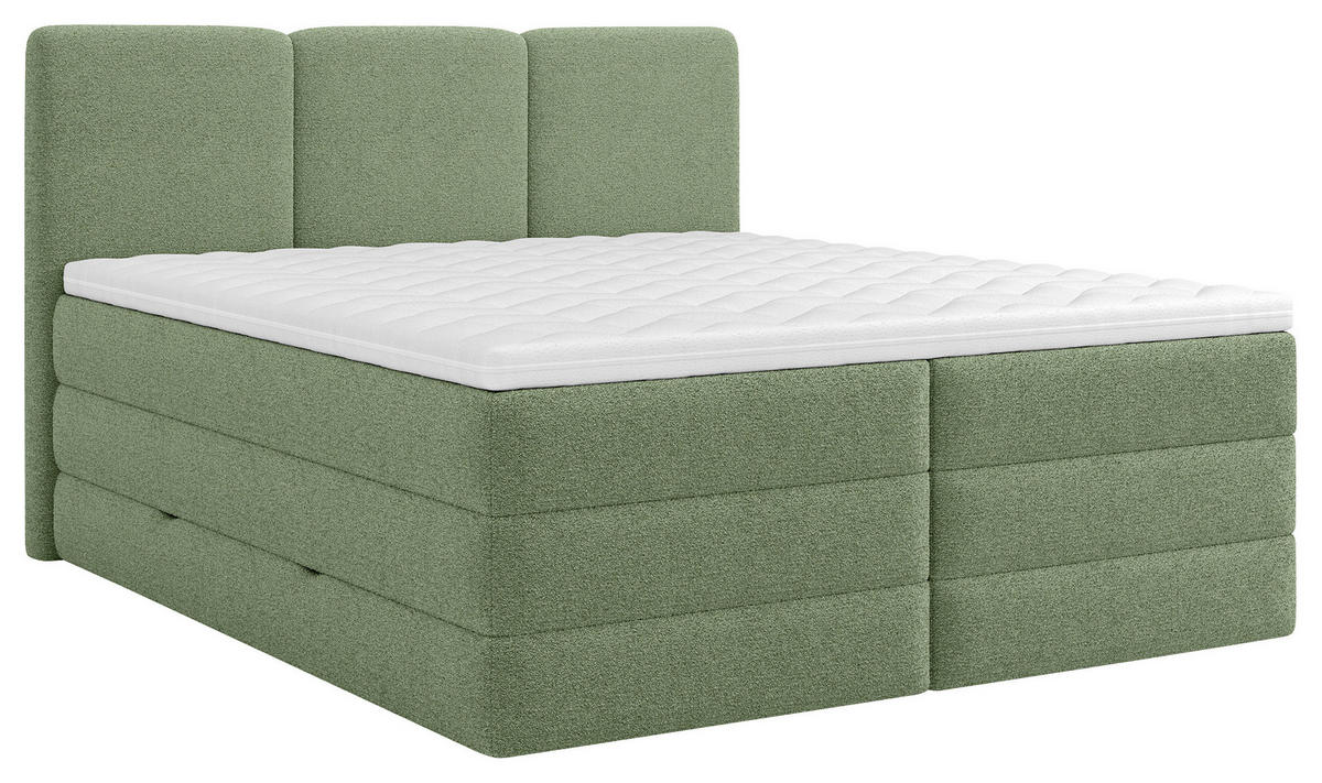 BOXSPRINGBETT 180/200 cm  in Grün  - Schwarz/Grün, Modern, Holz/Holzwerkstoff (180/200cm) - MID.YOU