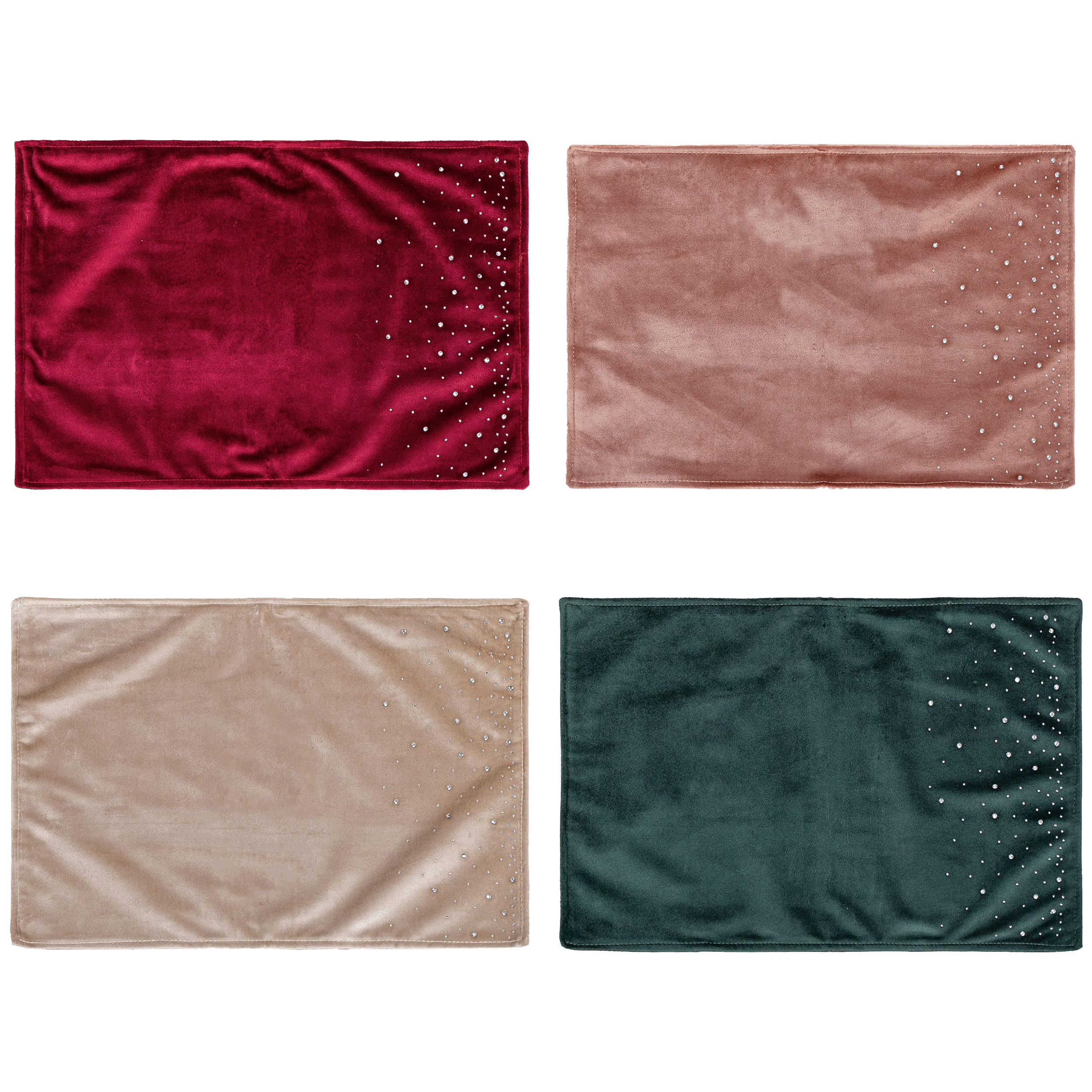 PLATZDECKCHEN Textil Samt Grün, Rosa, Rot, Beige 30/45 cm  - Beige/Rot, LIFESTYLE, Textil (30/45cm) - X-Mas