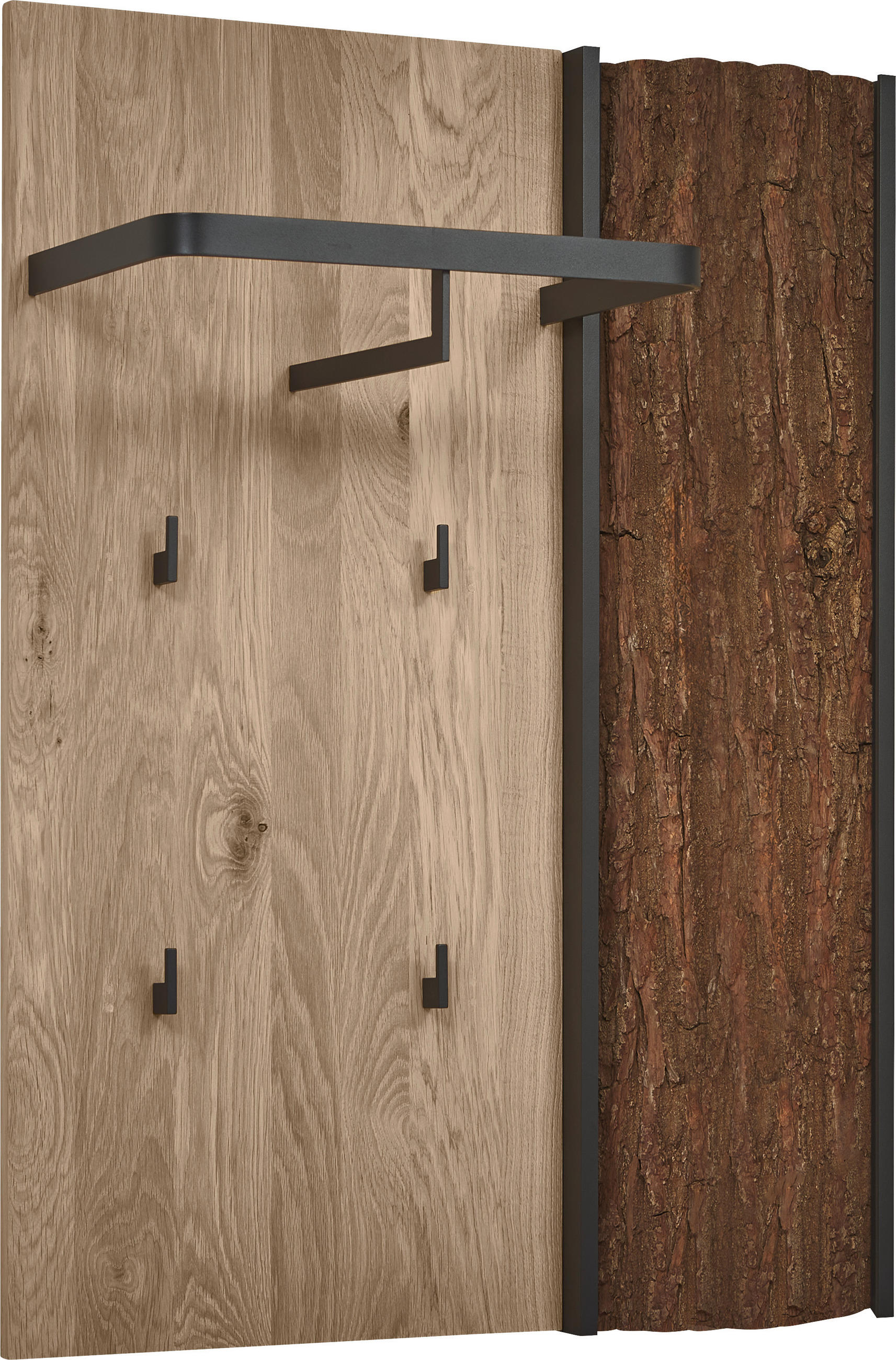 GARDEROBENPANEEL 75/115/29 cm  - Eichefarben, Design, Holz/Metall (75/115/29cm) - Johann Jakob