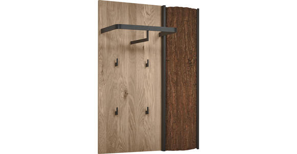 GARDEROBENPANEEL  in 75/115/29 cm  - Eichefarben, Design, Holz/Metall (75/115/29cm) - Johann Jakob