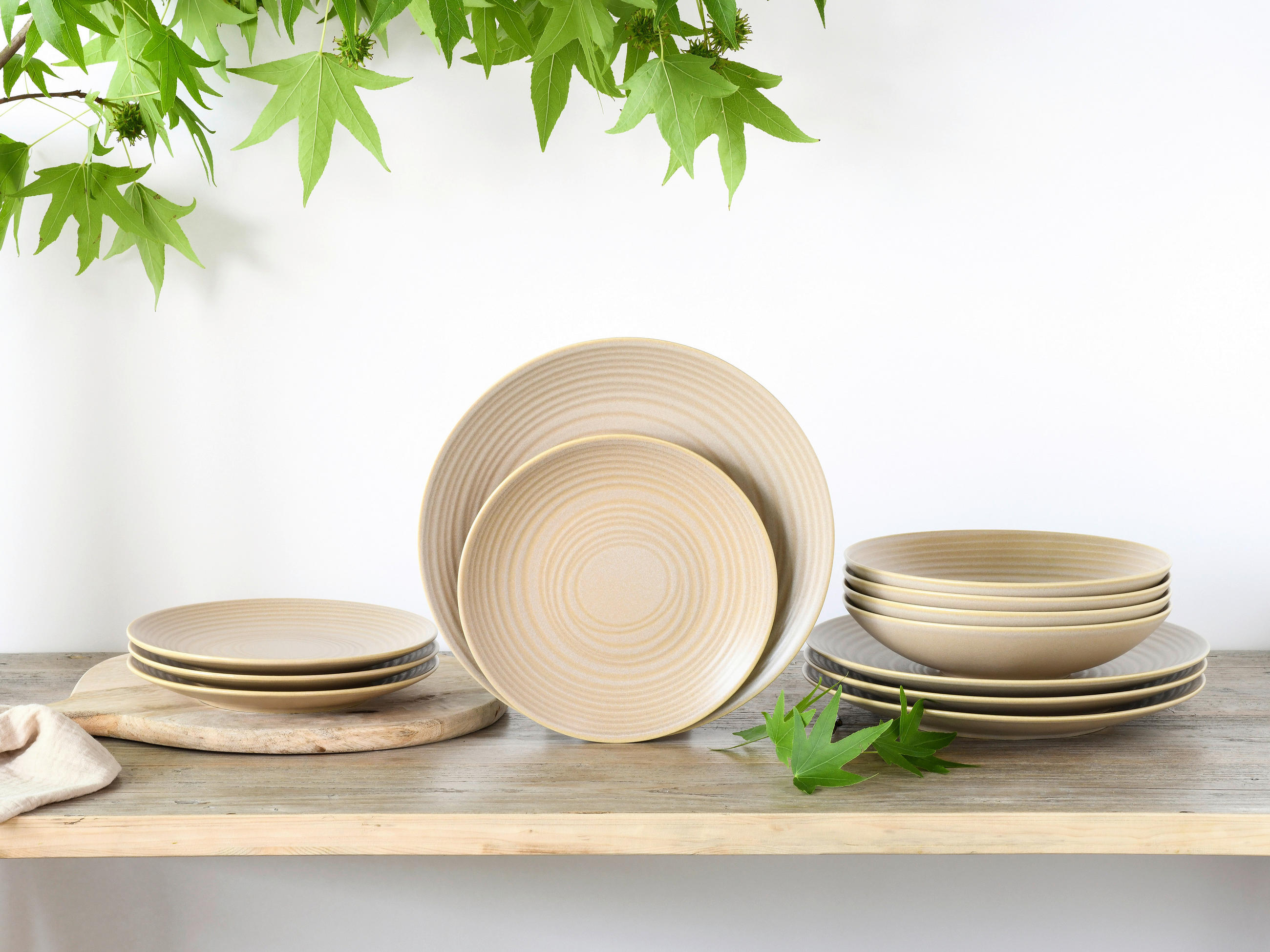 KOMBISERVICE Lava Stone 12-teilig  - Sandfarben, Basics, Keramik - Creatable