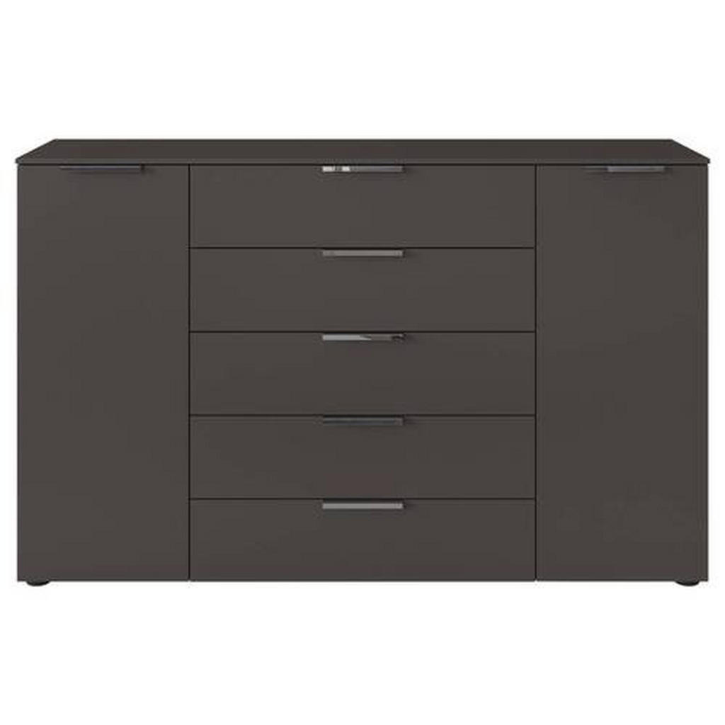 Thumbnail - Rauch Möbel Kommode, Graphit, Chrom, Metall, 4 Fächer, 5 Schublade(n) Schubladen, 160x100x42 cm, Blauer Engel, BQ - Bünd...