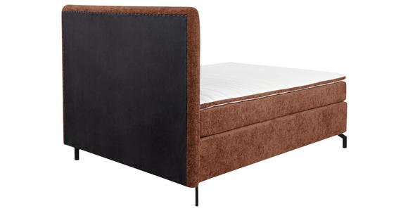 BOXSPRINGBETT 140/200 cm  in Rotbraun  - Rotbraun/Schwarz, Design, Textil/Metall (140/200cm) - Esposa