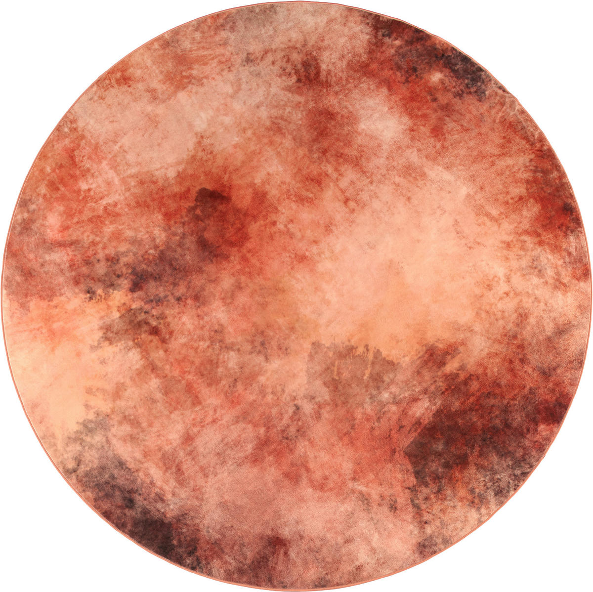 VINTAGE-TEPPICH 200 cm Cortea Onirah Terracotta, Rotbraun, Roségold rund  - Rotbraun/Roségold, Design, Kunststoff/Textil (200cm) - Lindorug