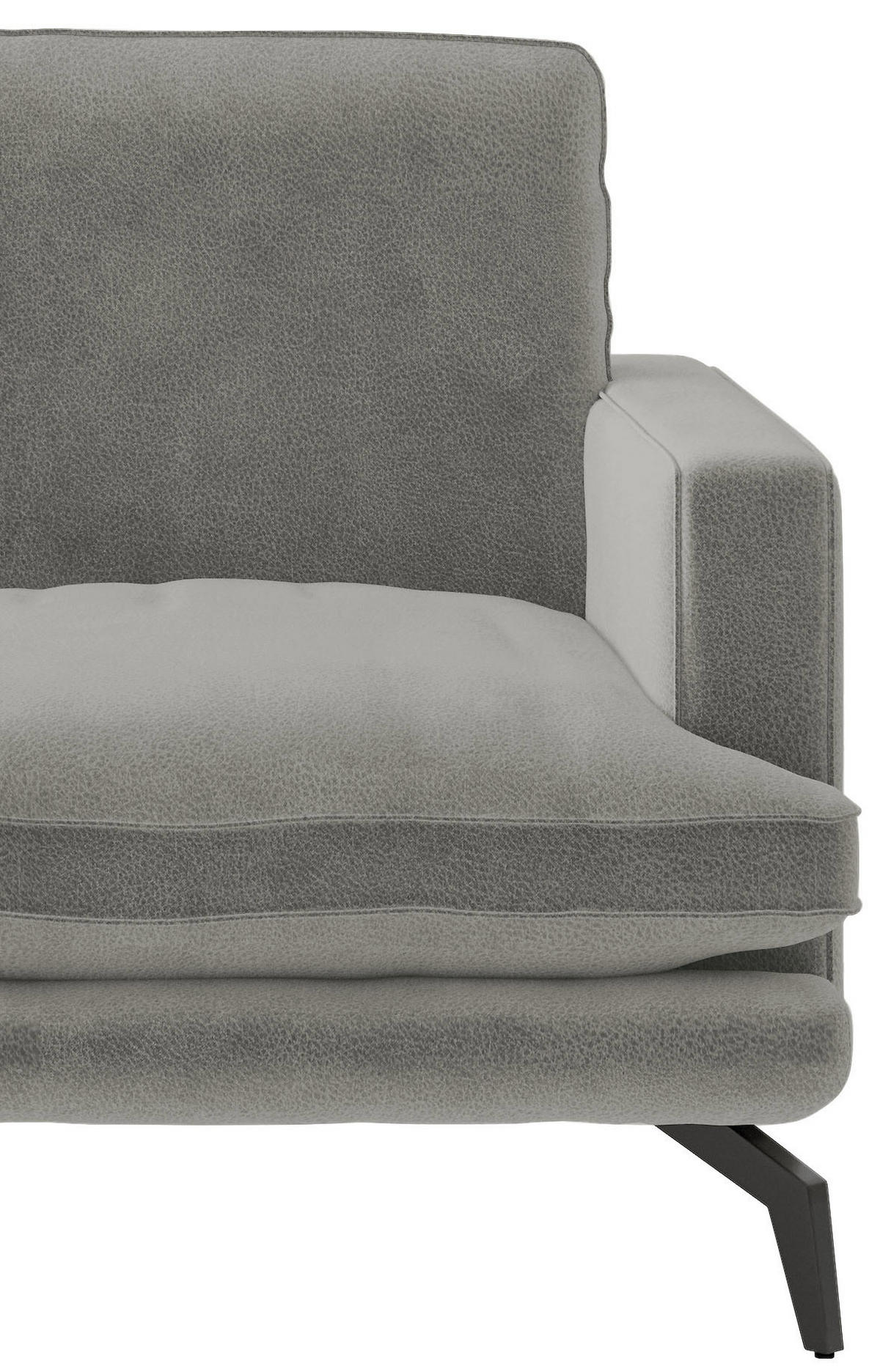 ECKSOFA in Flachgewebe Grau  - Champagner/Schwarz, Design, Textil/Metall (202/250cm) - Livetastic