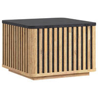 COUCHTISCH 50/50/35 cm Akazie furniert quadratisch Schwarz, Akaziefarben Stauraum, abnehmbares Tablett, einfacher Aufbau  - Schwarz/Akaziefarben, LIFESTYLE, Holz (50/50/35cm) - Landscape