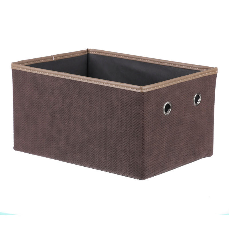 KOŠ hnědá - hnědá, Trend, textil (34/18/23cm)