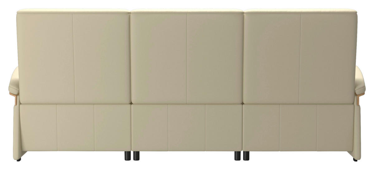 3-SITZER-SOFA Echtleder Beige  - Beige/Schwarz, KONVENTIONELL, Leder/Holz (264/102/99cm) - Stressless