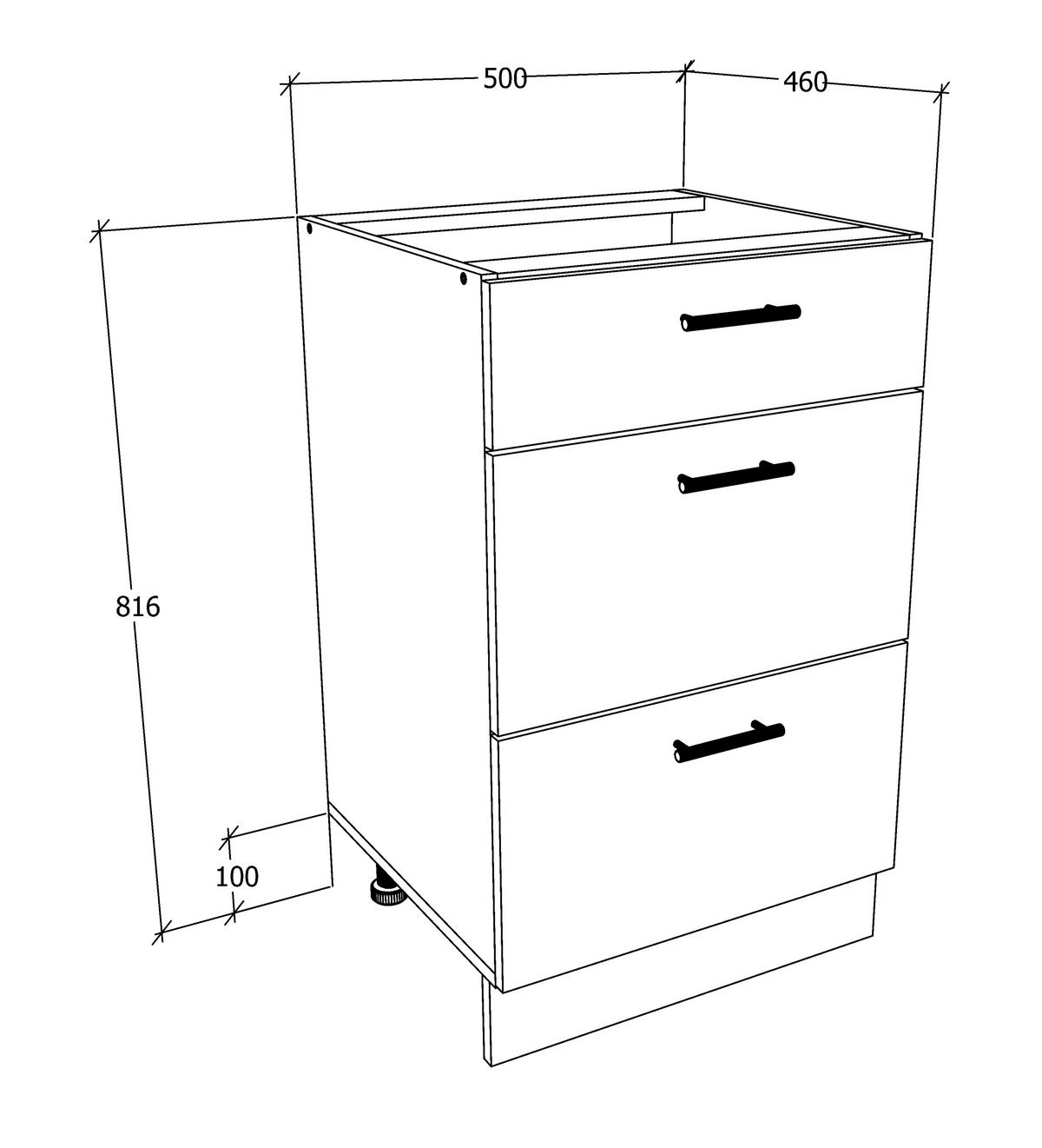 BÄNKSKÅP 50/82/46 cm  i vit  - vit/aluminiumfärg, Klassisk, metall/trämaterial (50/82/46cm) - MID.YOU