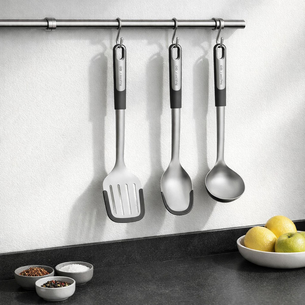 KÜCHENHELFER - Silberfarben/Grau, Basics, Kunststoff/Metall (9.5/35.2/9cm) - BergHOFF