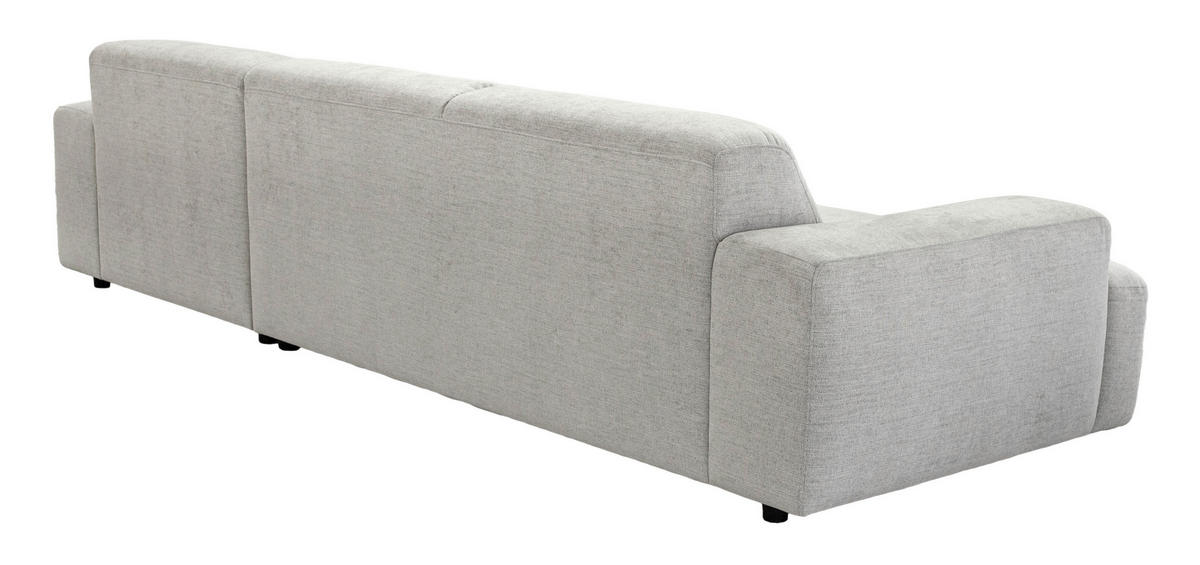 ECKSOFA Silberfarben Flachgewebe Rücken echt  - Silberfarben/Schwarz, KONVENTIONELL, Kunststoff/Textil (294/184cm) - Hom`in