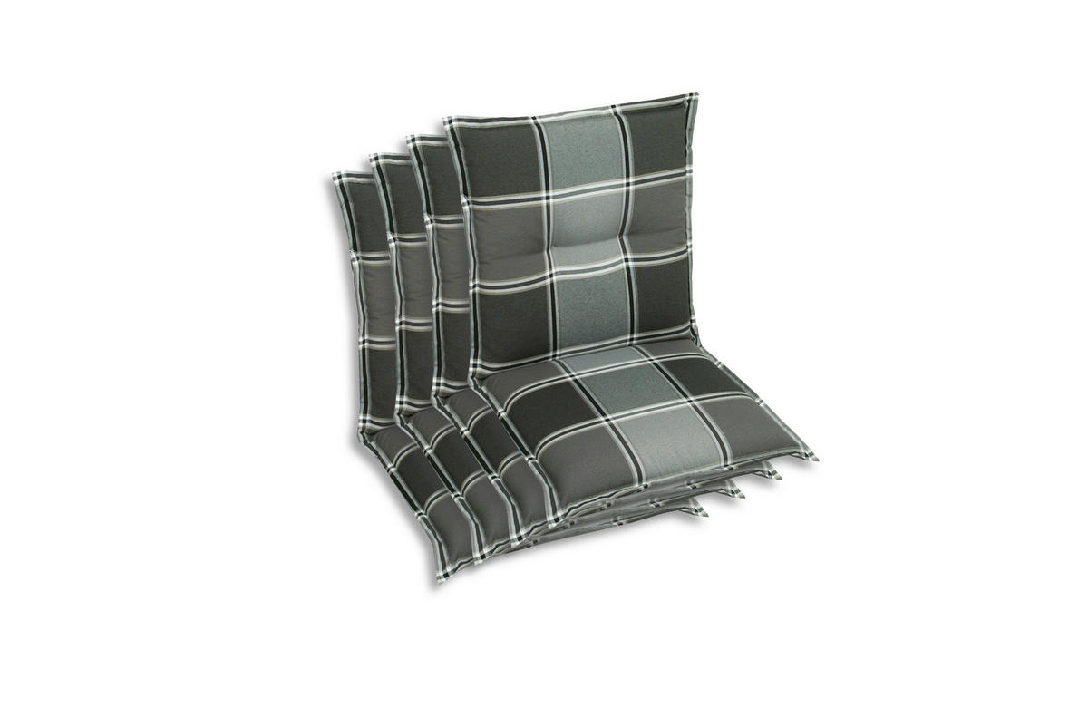 SESSELAUFLAGENSET Karo  - Grau, Basics, Textil (50/9/100cm)