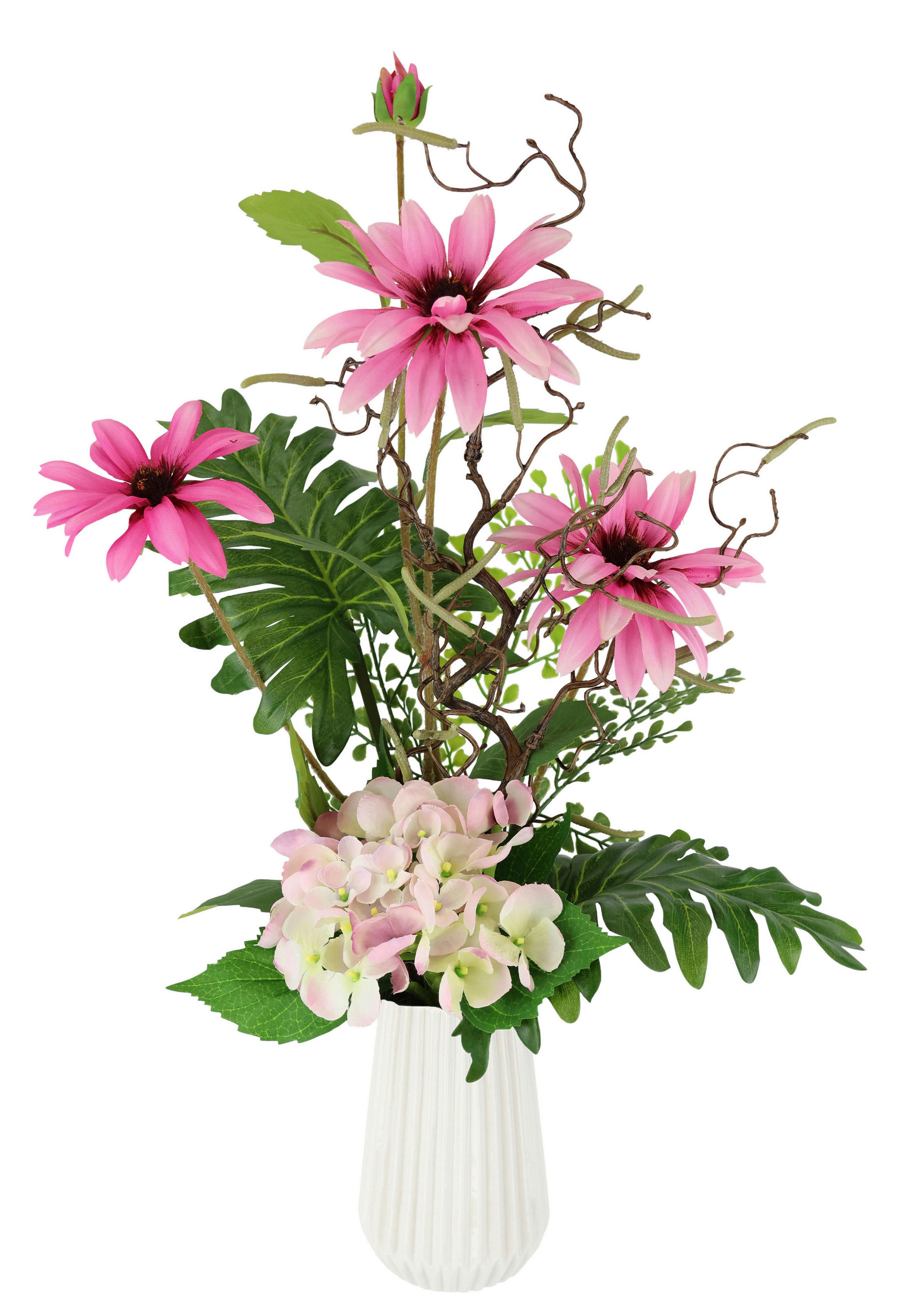 KUNSTBLUME  - Rosa/Grün, Basics, Textil (27/45cm)