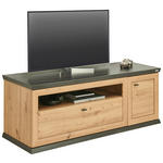 TV-ELEMENT 150,2/55,4/50,3 cm  - Eichefarben/Dunkelgrau, ROMANTIK / LANDHAUS, Holzwerkstoff/Metall (150,2/55,4/50,3cm) - Hom`in