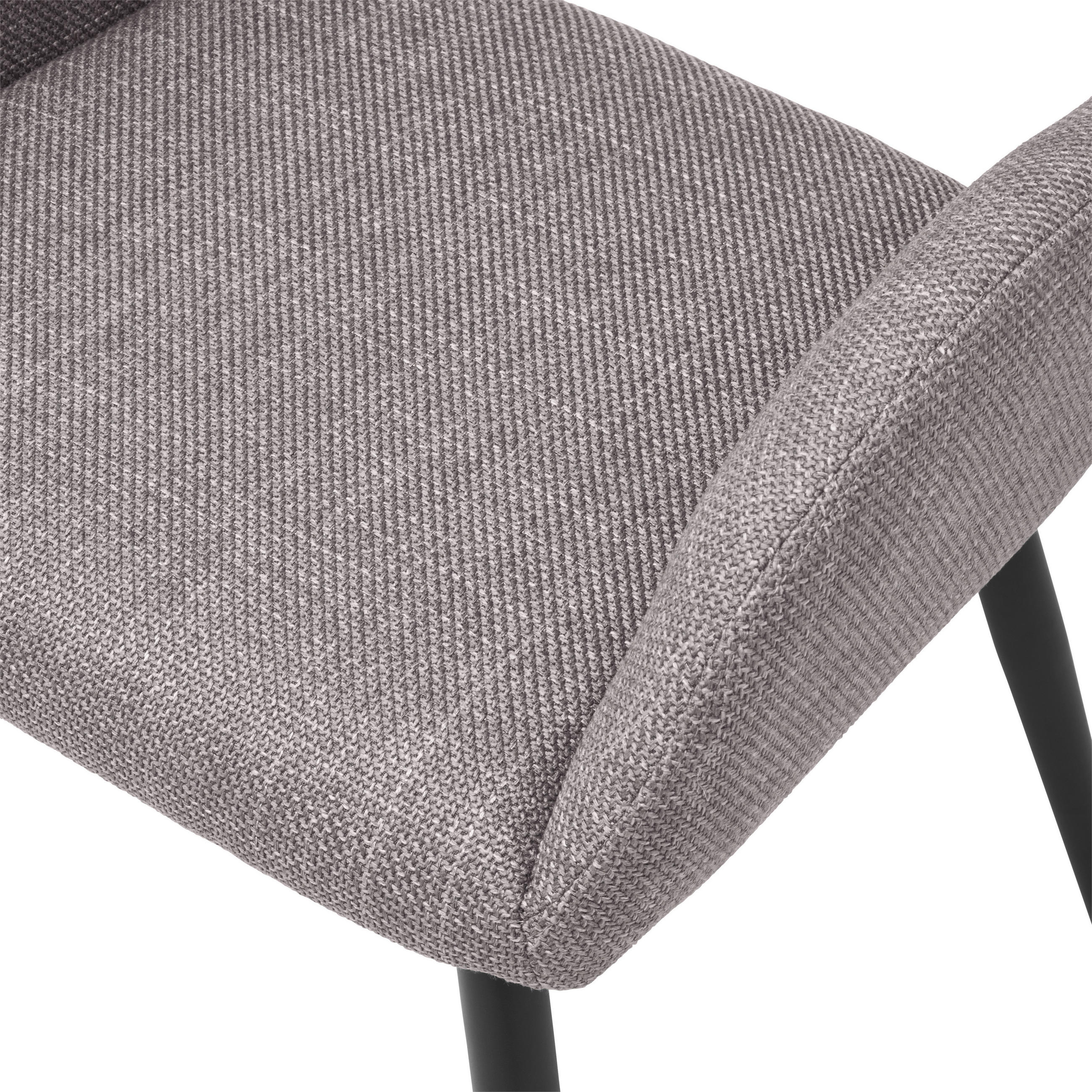 Thumbnail - Mid.you Armlehnstuhl, Schwarz, Grau, Braun, Holz, Metall, Textil, Pappel, Sperrholz, konisch, 53x82x63 cm, Esszimmer, St...