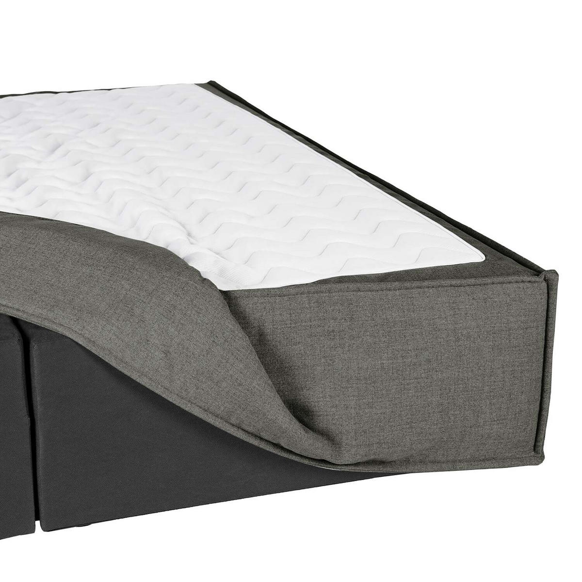 BOXSPRINGBETT 140/220 cm  in Anthrazit  - Anthrazit/Schwarz, Design, Kunststoff/Textil (140/220cm) - home24
