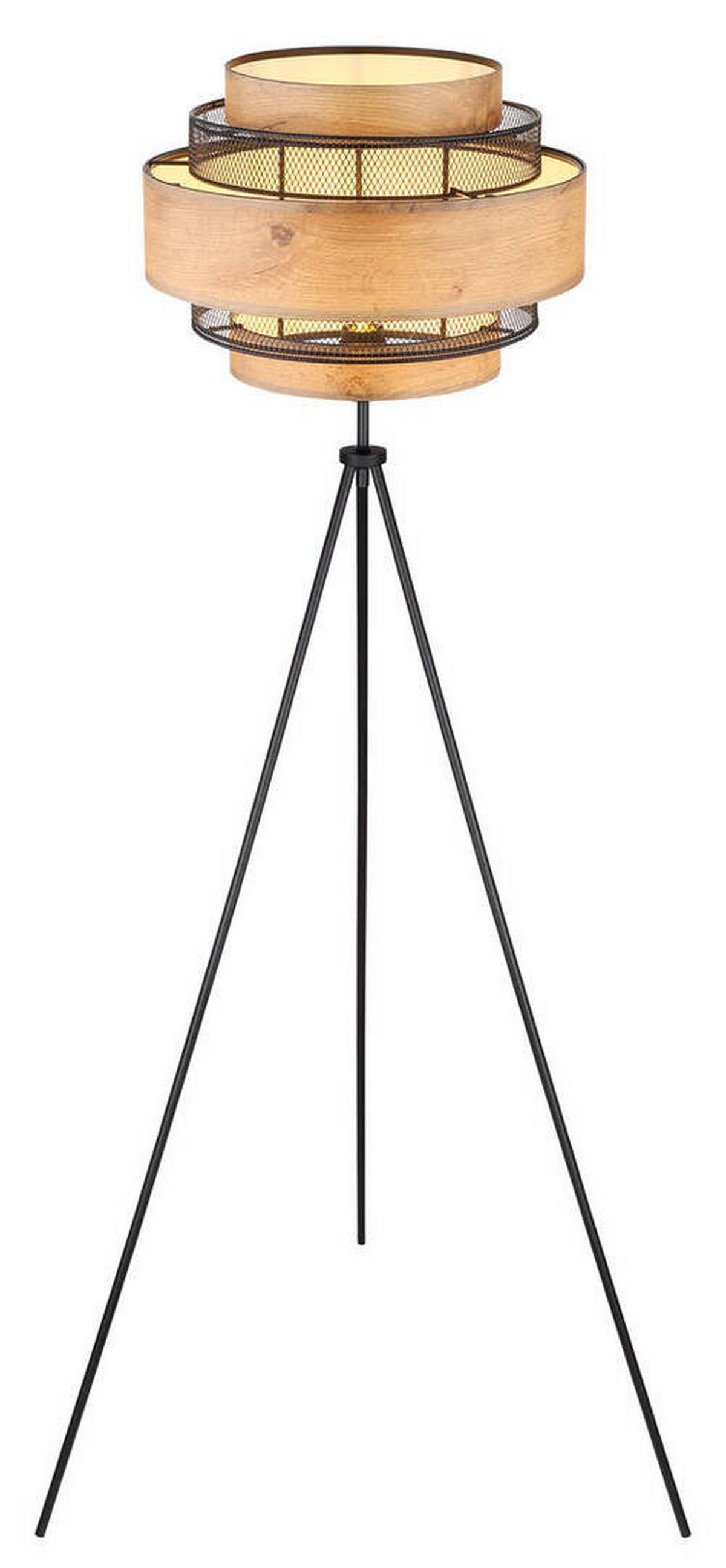 STOJEČA SVETILKA        60/150 cm       - črna/rjava, Design, kovina/leseni material (60/150cm) - Globo